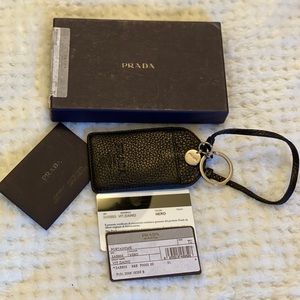 Authentic Prada Leather Luggage Tag